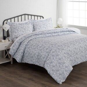 Ienjoy Home Home 3 -Piece Paisley Navy King/California king Duvet cover Set